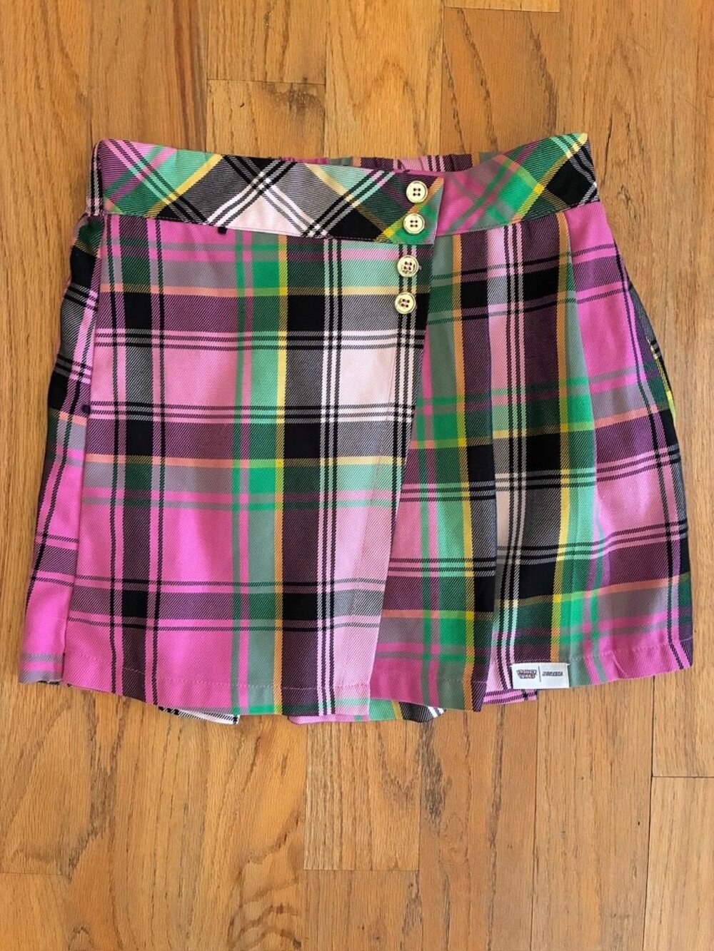 Justice x Looney Tunes Girls Pink Plaid Pleated Skort XL 16/18